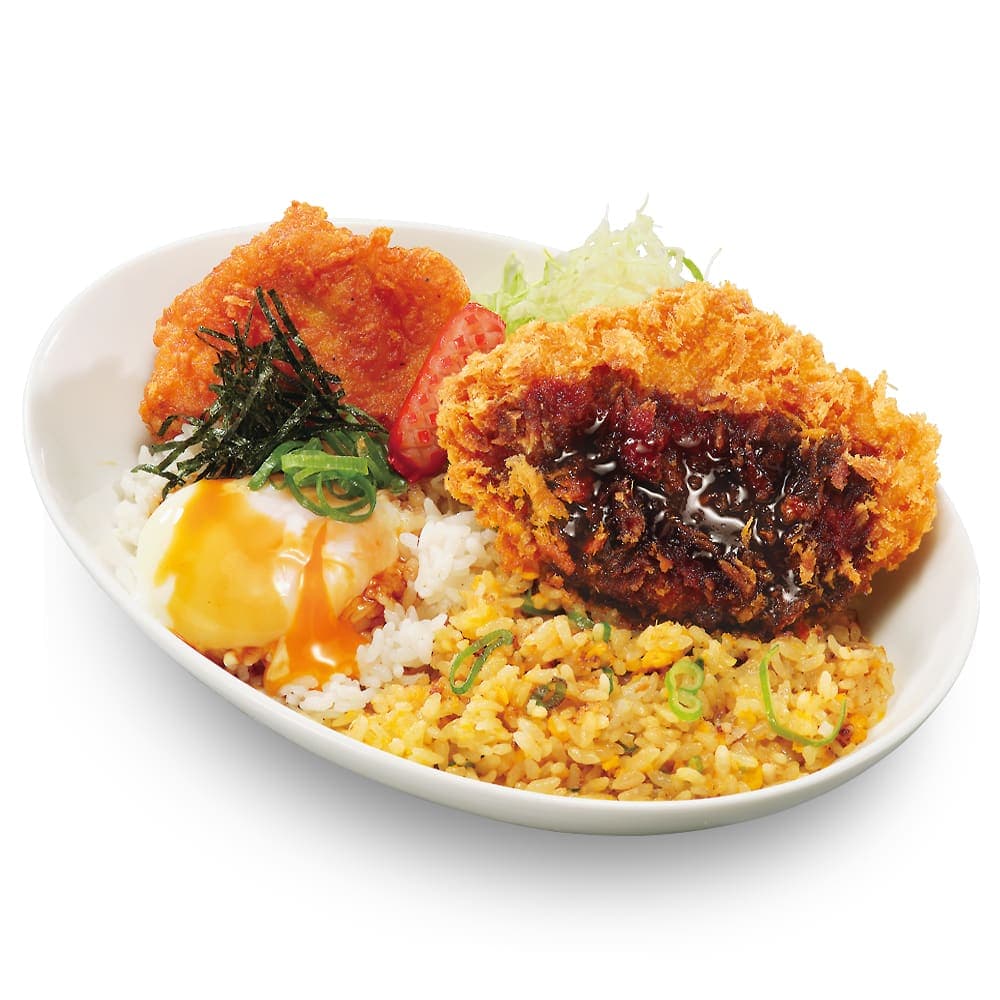 チャーハンとテリたま混ぜご飯の欲張り飯!