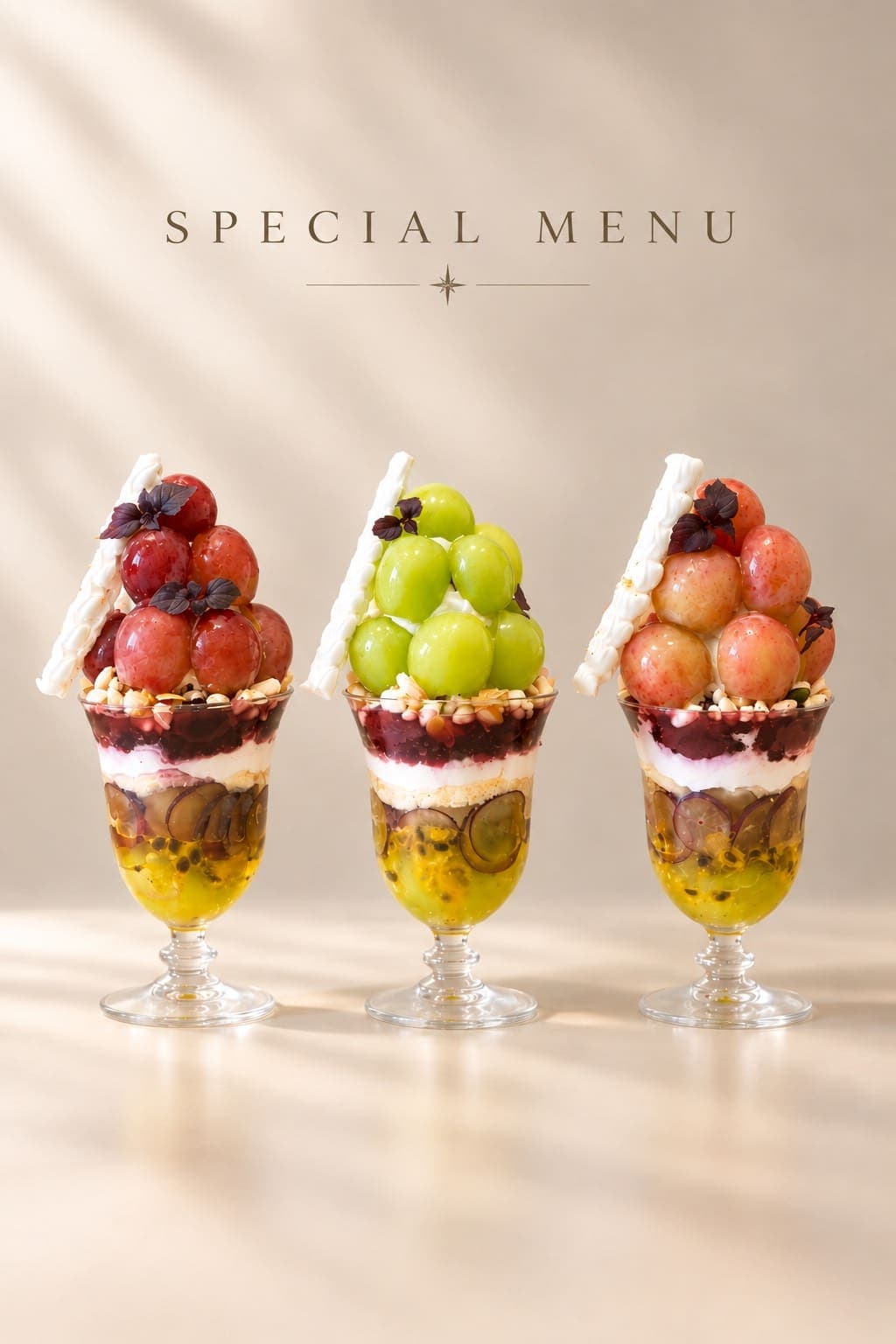 【本日最終日】ぶどうパフェの葡萄チョイスできます!