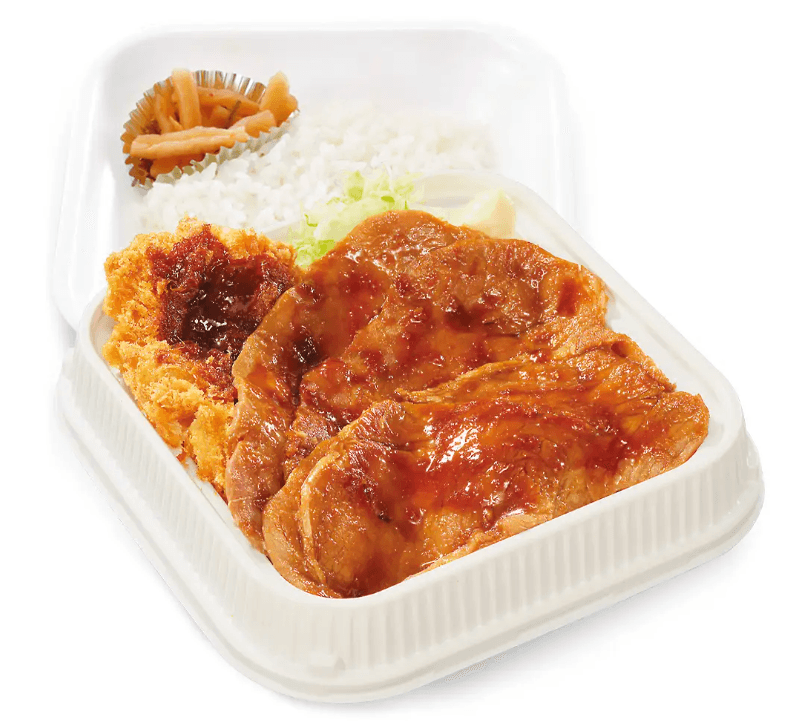特大?!生姜焼きとチキンカツ合い盛り!