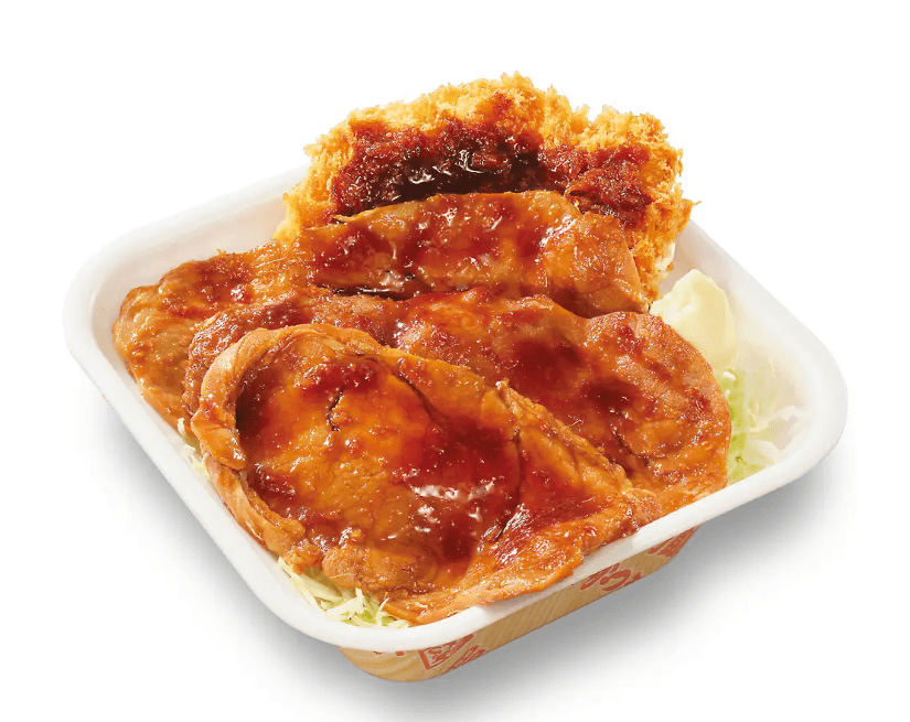 山盛り、大判生姜焼きとチキンカツ❣