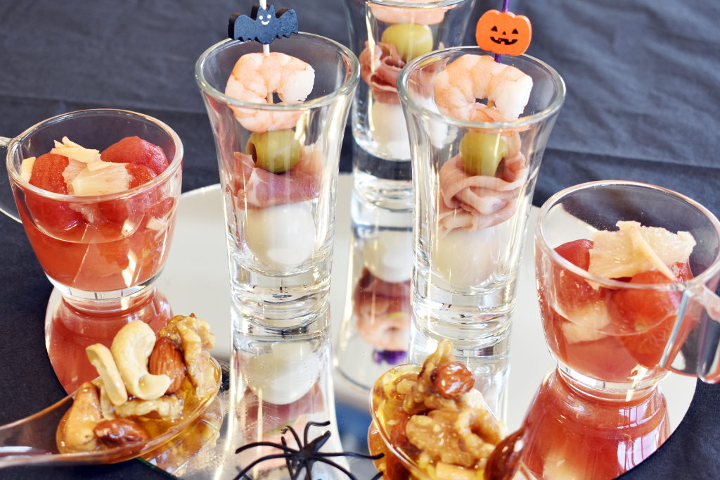 ミラーでキラキラ飾る3種のオードブル