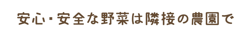 安心・安全な野菜は隣接の農園で