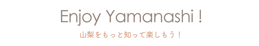 Let's enjoy Yamanashi more!