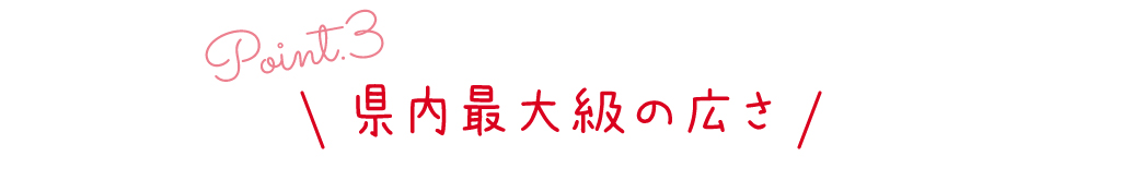 point3 県内最大級の広さ