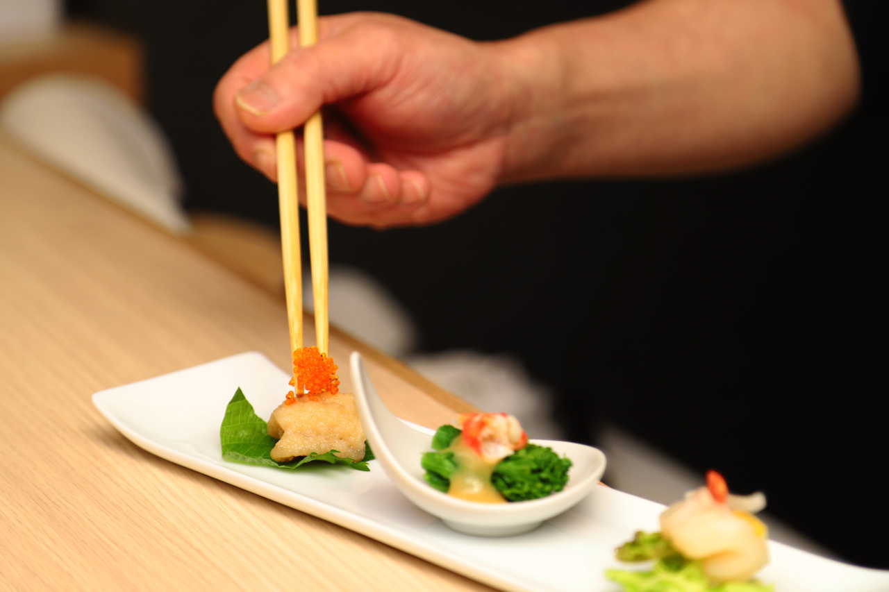 Rape blossoms with vinegar and miso