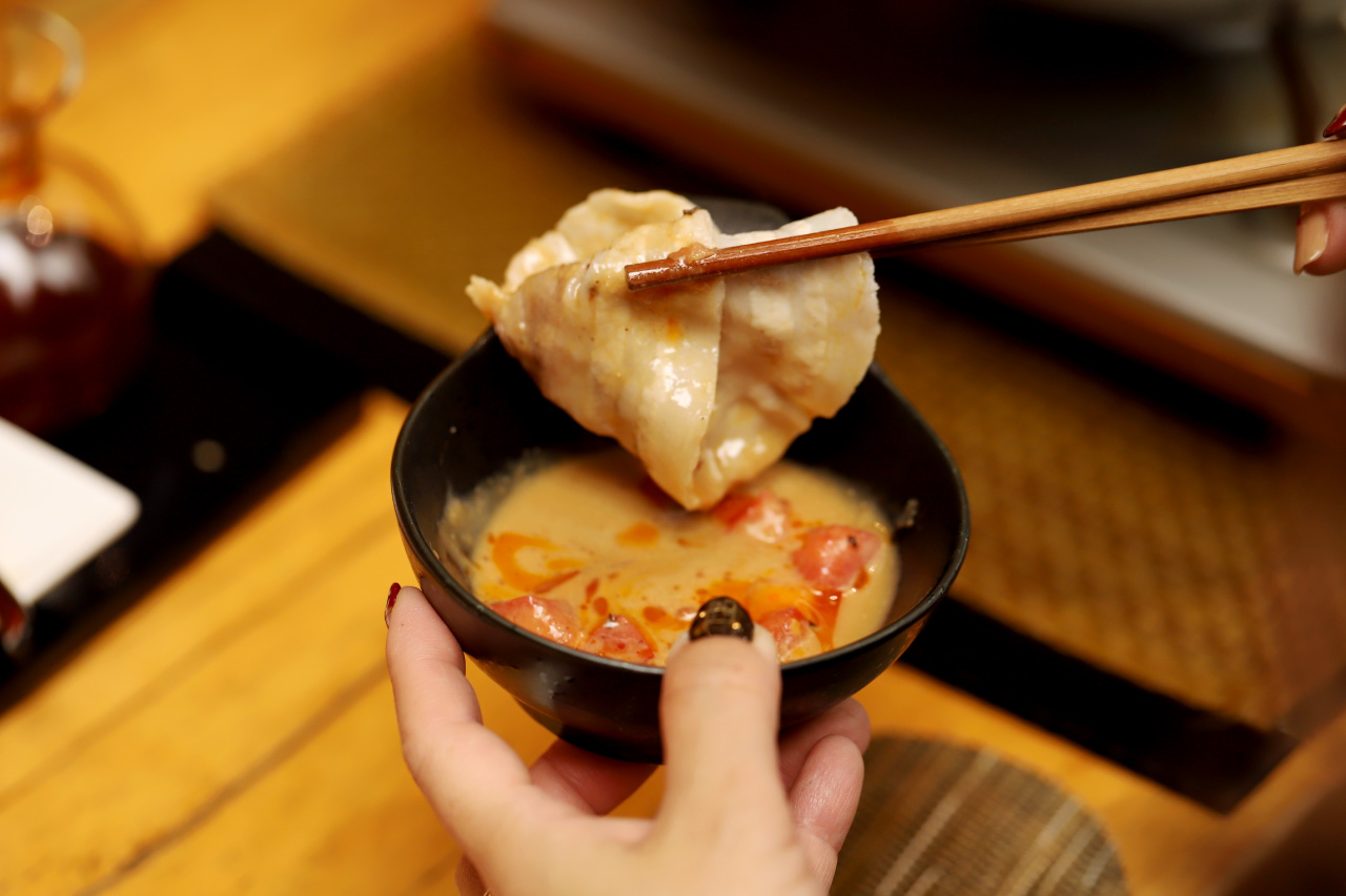 胡麻だれで食べる