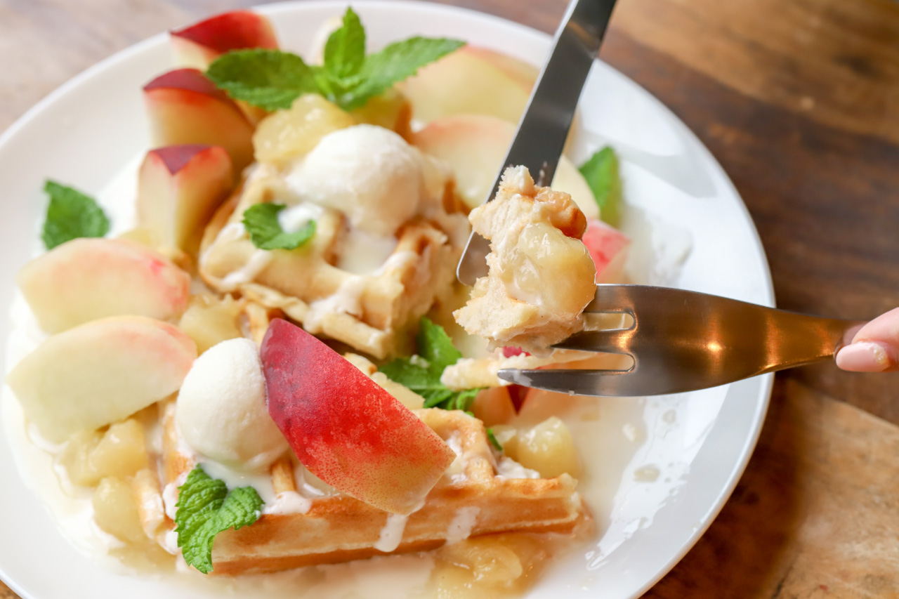 Agricultural Cafe Couleur Rice Flour Peach Waffle