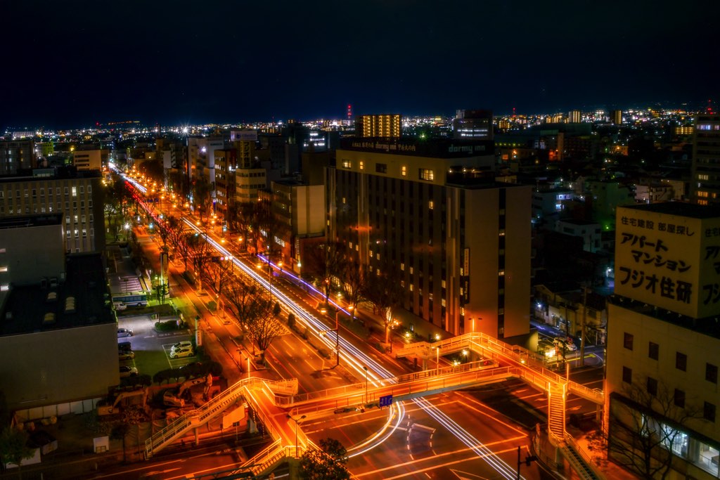 甲府市 甲府市政府展望厅夜景