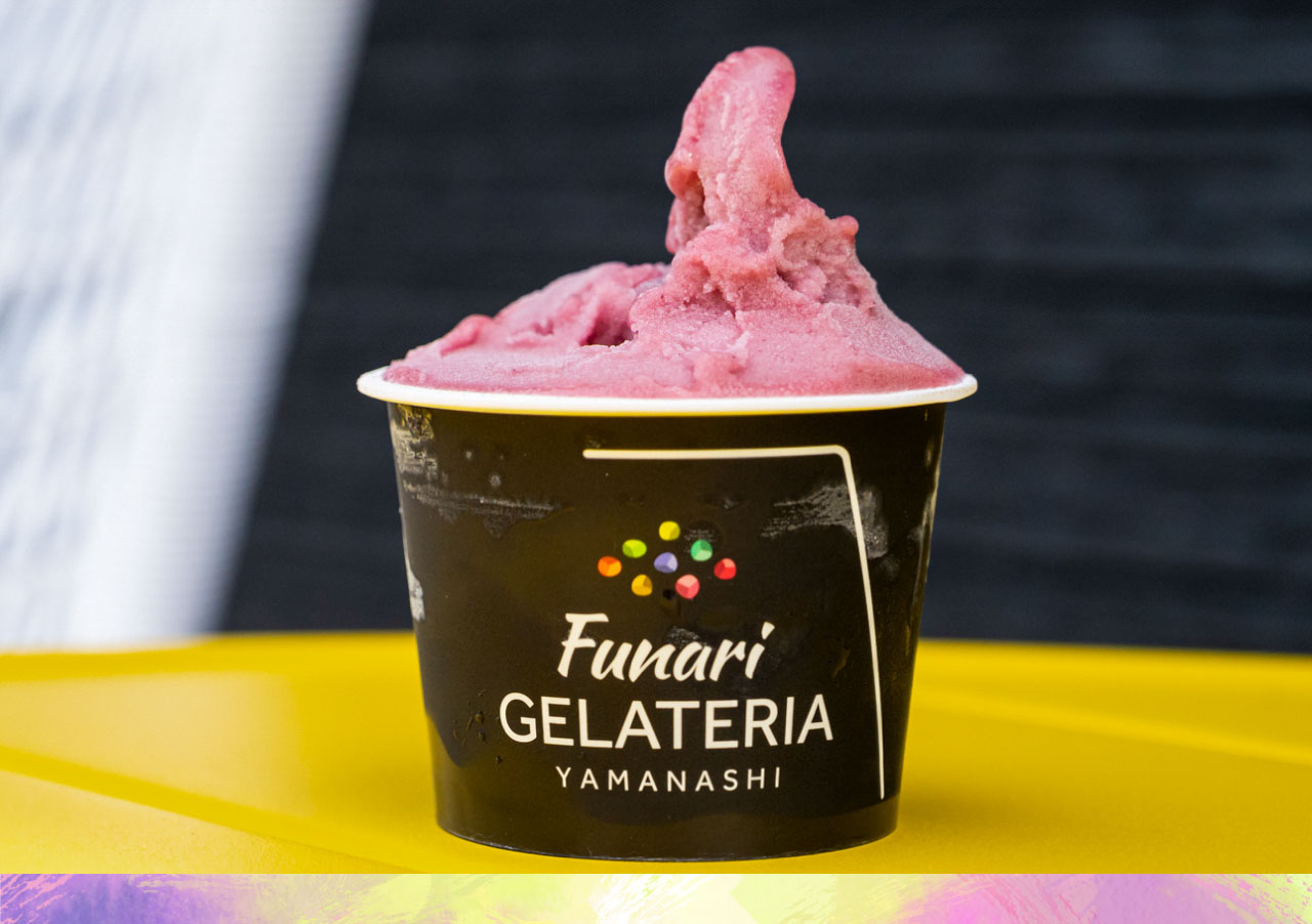 Funari GELATERIAのジェラートシングル　プレミアム（巨峰）